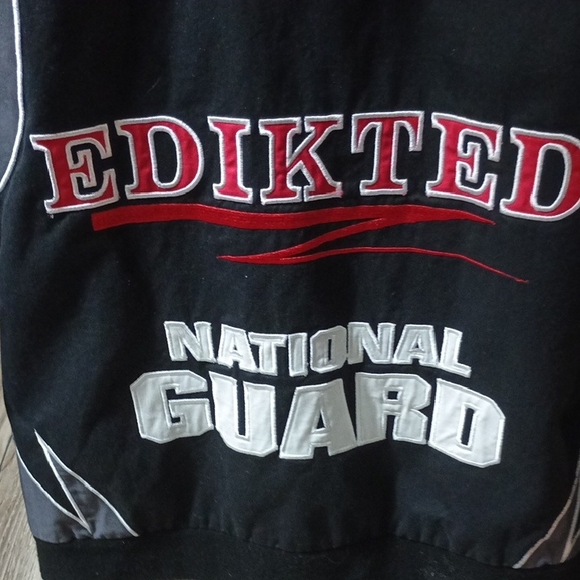 Edikted Black and White National Guard Bomber Jacket - Picture 4 of 10